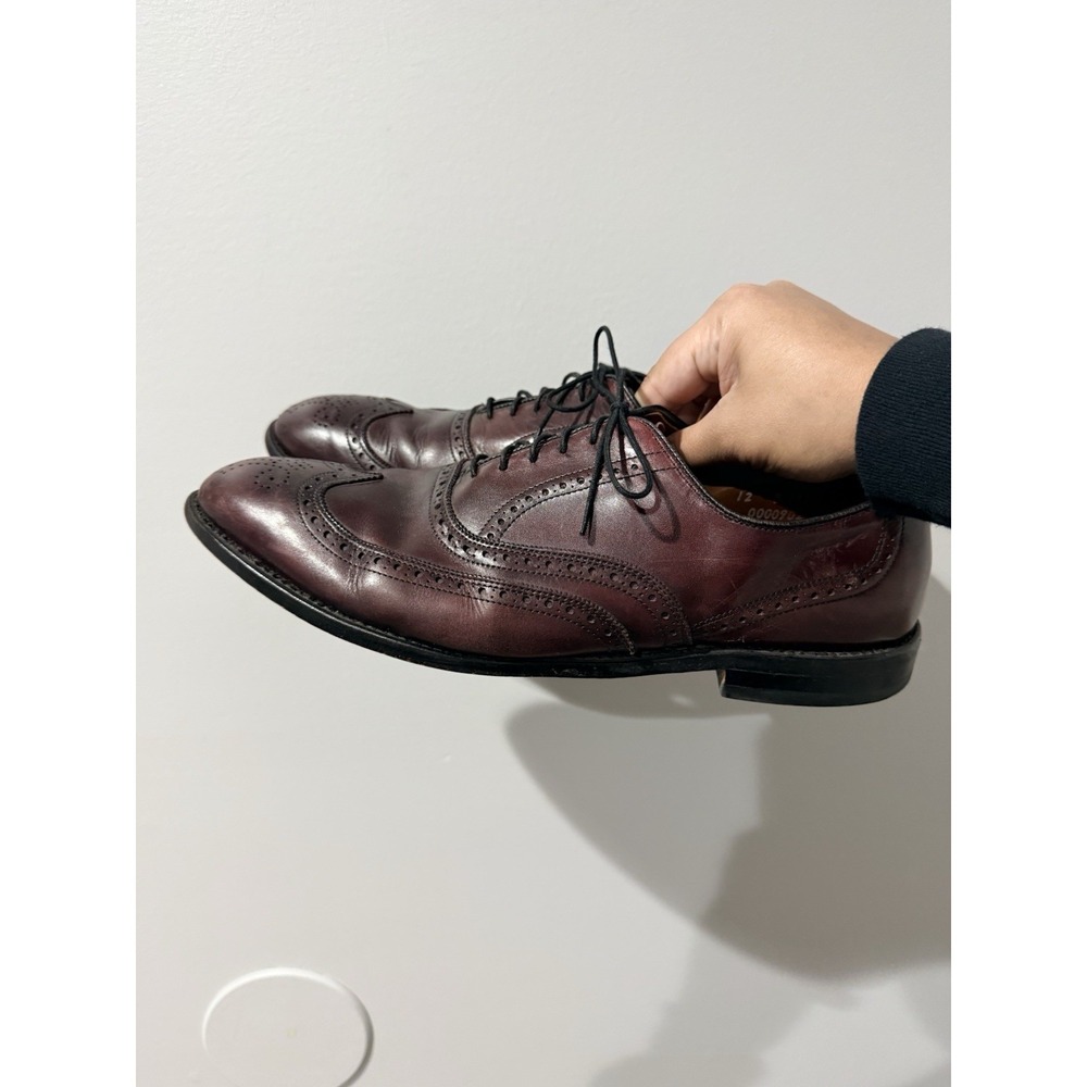 Allen Edmonds Chester 1973 Burgundy Wingtip Oxford Leather Made In USA Size 12